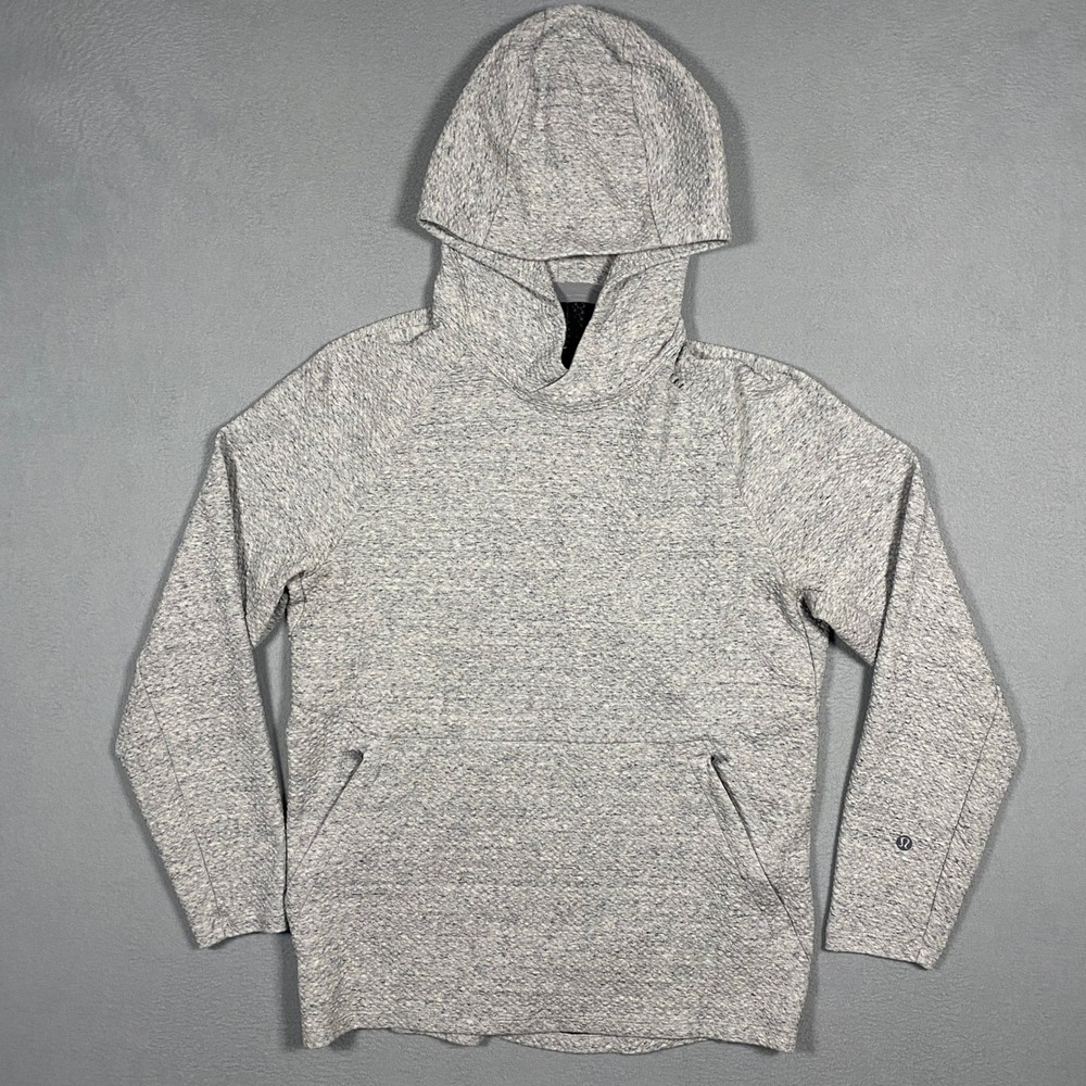 Lululemon At Ease Hoodie Mens XS Gray Textured Pullover Long Sleeve Athleisure